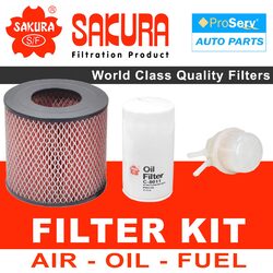 Oil Air Fuel Filter service kit for Toyota Hilux RN85 2.4L 22R 1988-1992