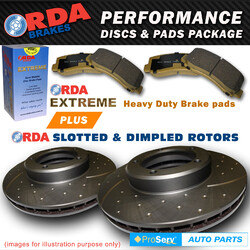 Front Slotted Disc Brake Rotors and Pads Nissan Pathfinder R50 11/1995 - 11/1998 