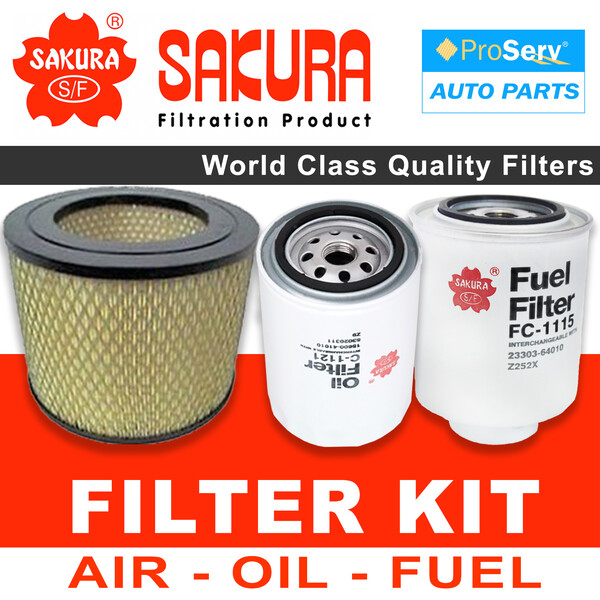 Oil Air Fuel Filter service kit for Toyota Hilux/Surf KZN130 (1KZTE) 1993-1997