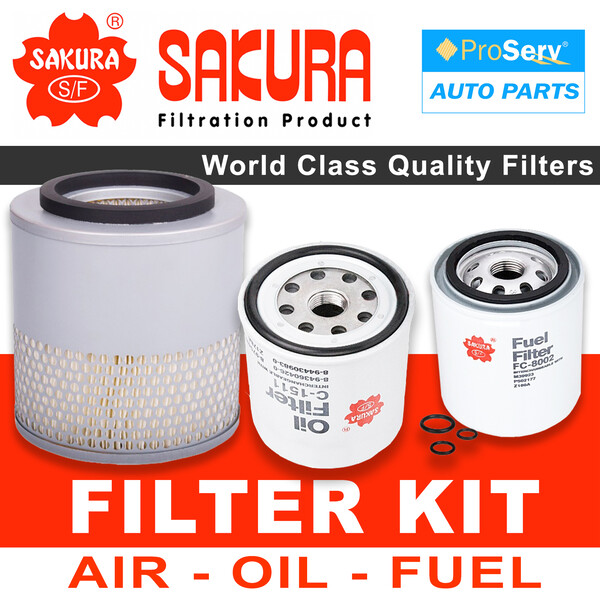 Oil Air Fuel Filter service kit for Holden Rodeo TF 2.8L Turbo Diesel 4JB1T 1990-2003