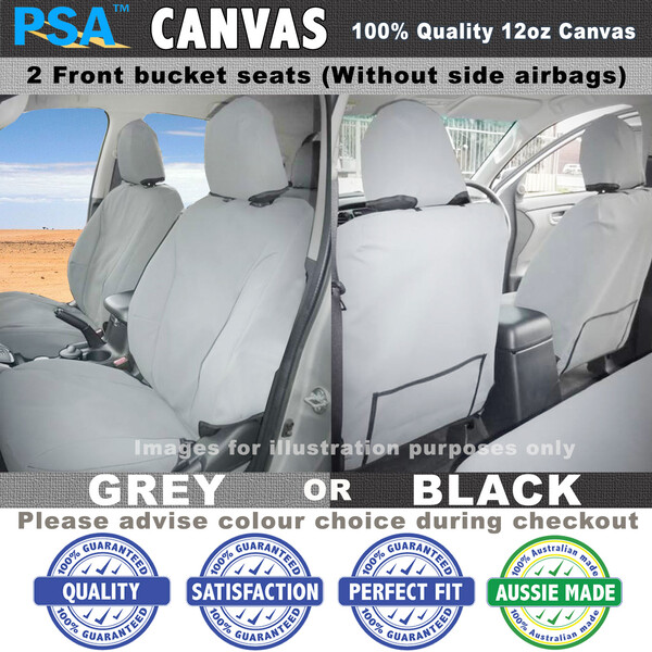 PSA Canvas Seat Covers Patrol GU Wagon S1 DX ST front bucket seats 11/972/00