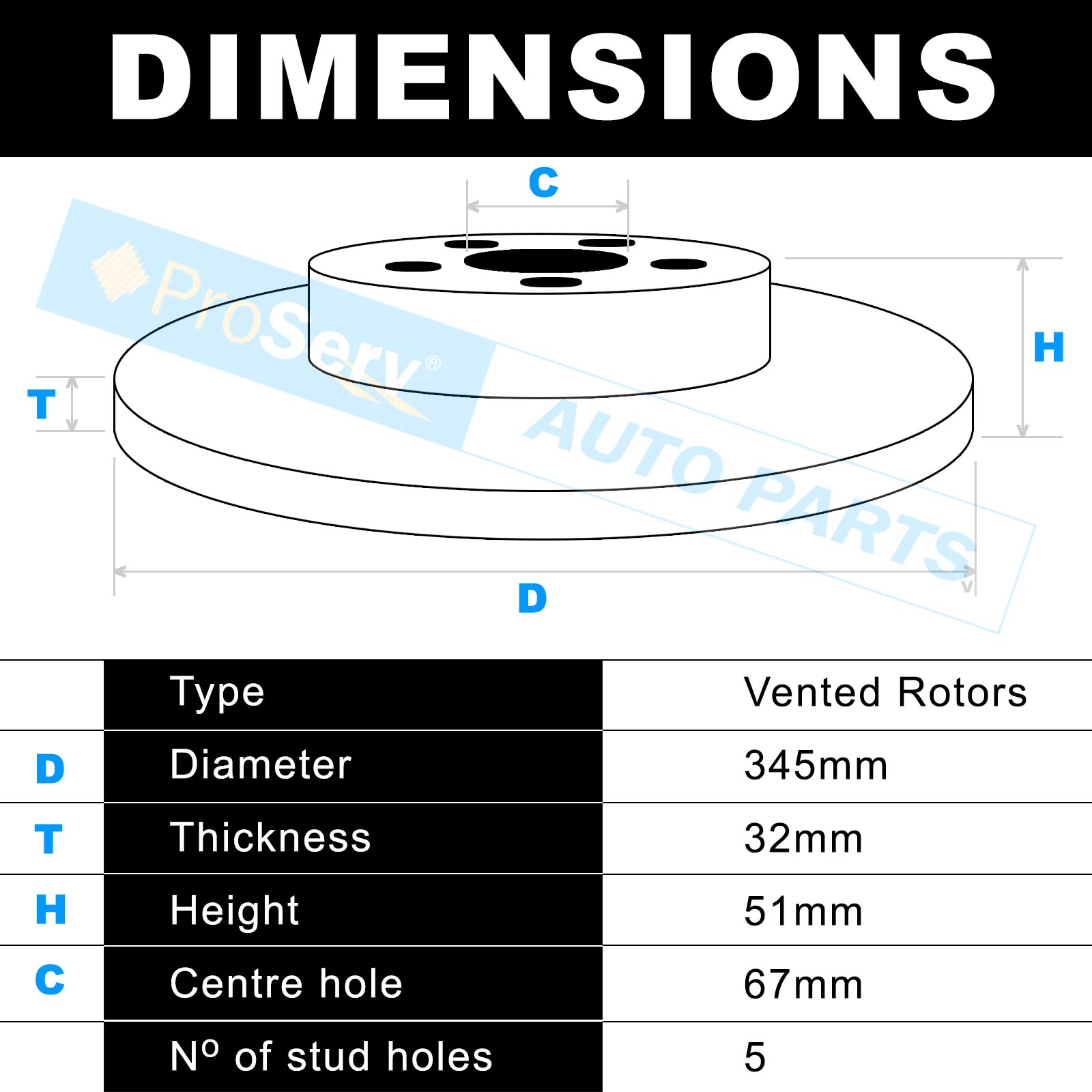FRONT DISC BRAKE ROTORS for Mercedes Benz W163 ML270 *345mm* 2000-2005 RDA7288