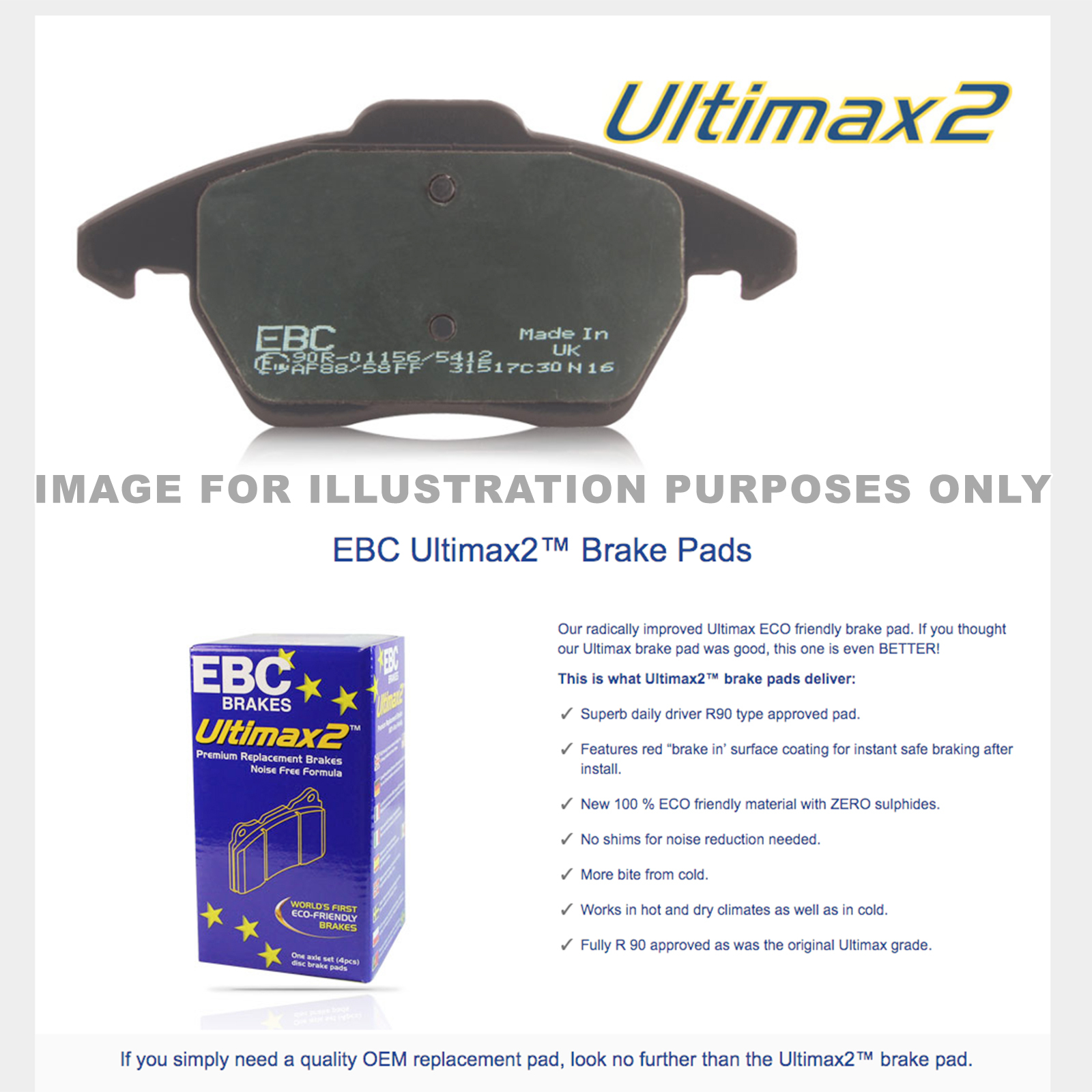 Rear EBC Disc Brake Pads for Hyundai i20 1.2 1.4 1.6L 9/2009Onwards