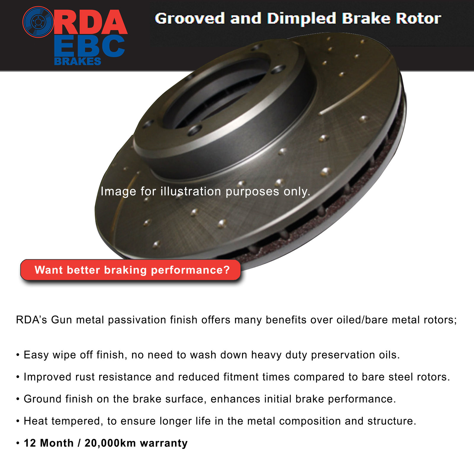 RDA609D, FRONT PAIR SLOTTED DISC BRAKE ROTORS NISSAN BLUEBIRD 910 TRX