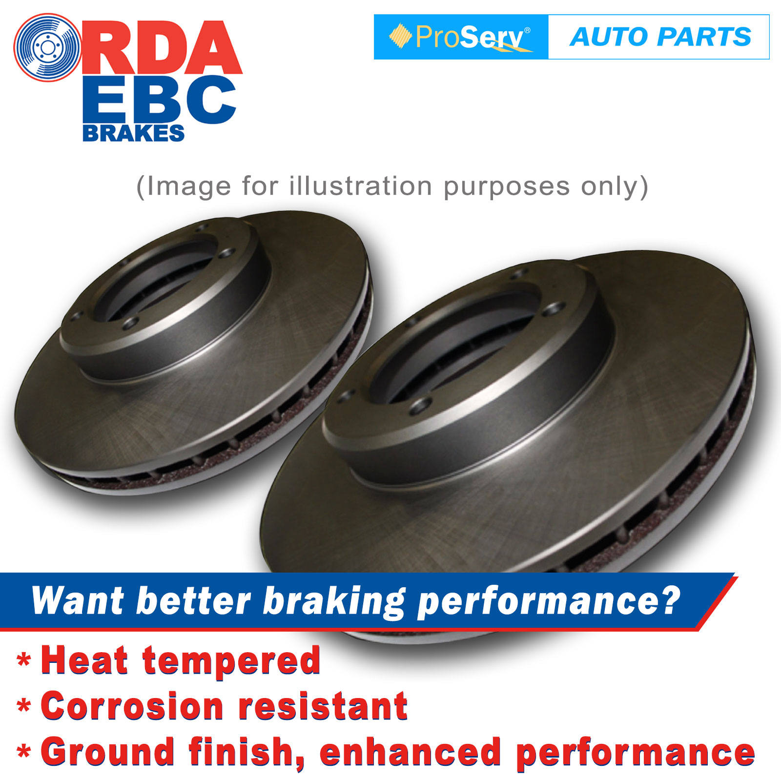 Rear Disc Brake Rotors for Audi A4 3.2L (300mm Dia) 2004-2007 - RDA