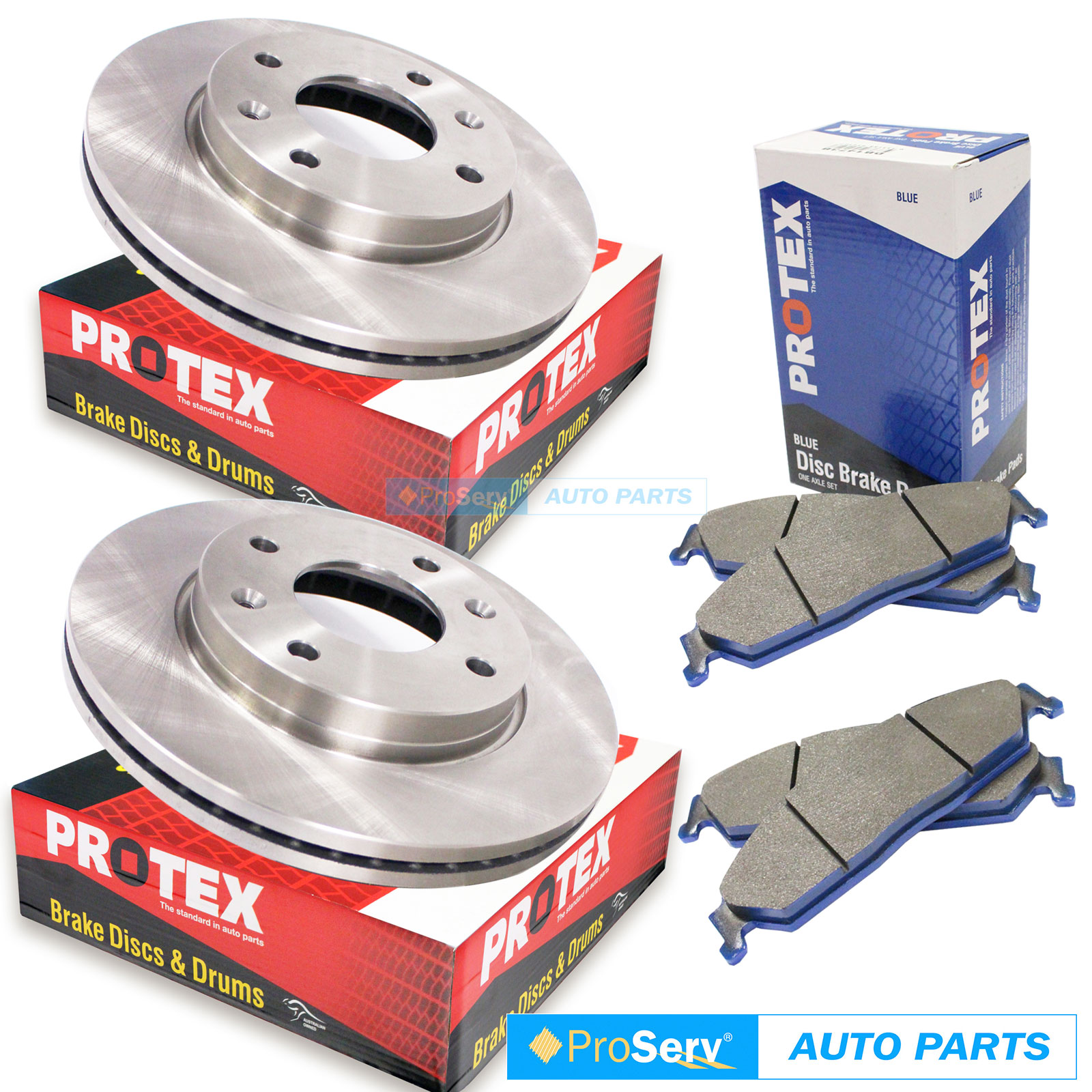 Disc brake rotors and brake pads Kia Rio