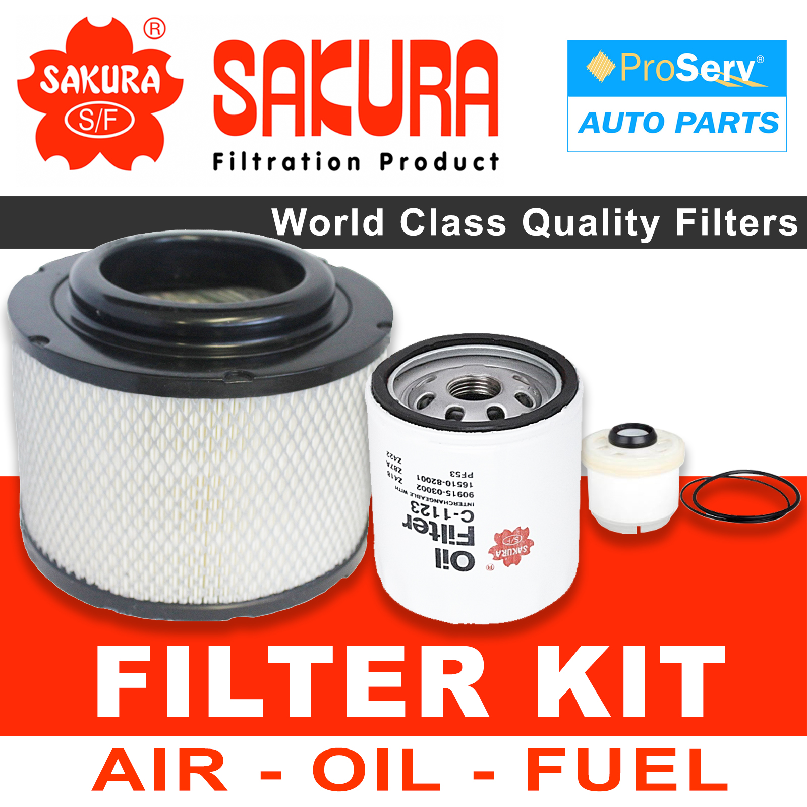 Oil Air Fuel Filter service kit for Toyota Hilux KUN16 3