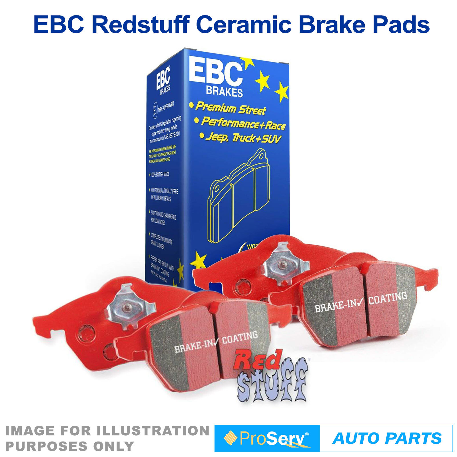 REAR EBC DP31167C REDSTUFF CERAMIC PERFORMANCE BRAKE PADS