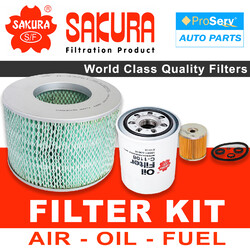 Oil Air Fuel Filter service kit for Toyota Landcruiser HJ60 4.0L Diesel 1980-1981