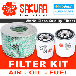 Oil Air Fuel Filter service kit for Toyota Landcruiser HJ61R 12HT Turbo Diesel 1986-1990