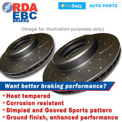 Front Dimp Slotted Disc Brake Rotors Ford Falcon UTE AUII, AUIII 6CYL&V8 Apr2000-Sep02
