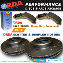 Rear Slotted Disc Brake Rotors and Pads Nissan Patrol GU11 3.0 DDTi 2007-ON