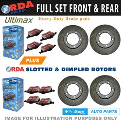 Full Set Dimpled Slotted Disc Brake Rotors & Pad for Holden Statesman WH V6 & V8