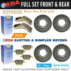 Full Set Dimp Slot Disc Brake Rotors & Pad for Nissan Patrol GU Y61 1997-2007