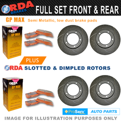 Full Set Dimp Slot Disc Brake Rotors & Pad for Toyota Landcruiser HDJ78 HDJ79