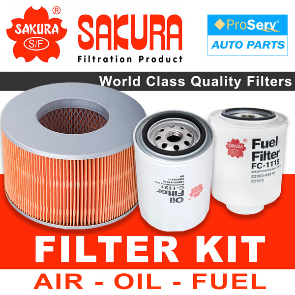 Oil Air Fuel Filter service kit for Toyota Hilux LN167 3.0L Diesel 1997-2000