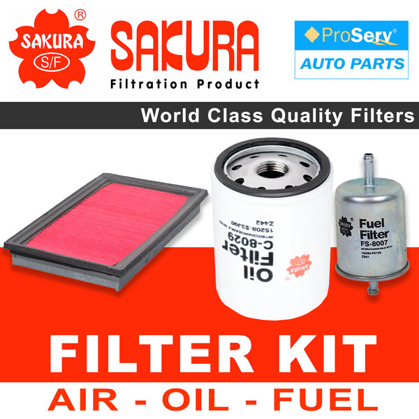 Oil Air Fuel Filter service kit for Nissan Navara D21 2.4L KA24E 1992-1997