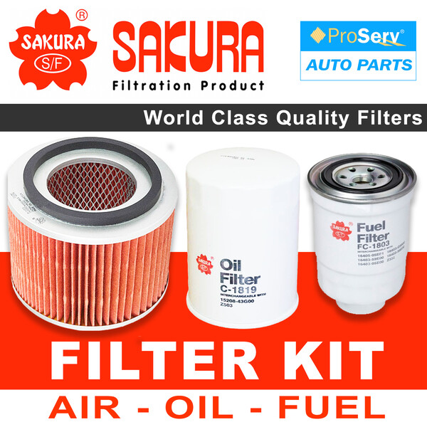Oil Air Fuel Filter service kit for Nissan Patrol GU Y61 Series IV 4.2L TD42T 2004-2007