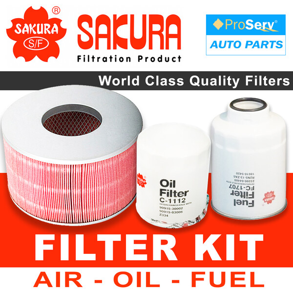 Oil Air Fuel Filter service kit for Toyota Landcruiser HDJ100 4.2L 1HDFTE 1998-2007