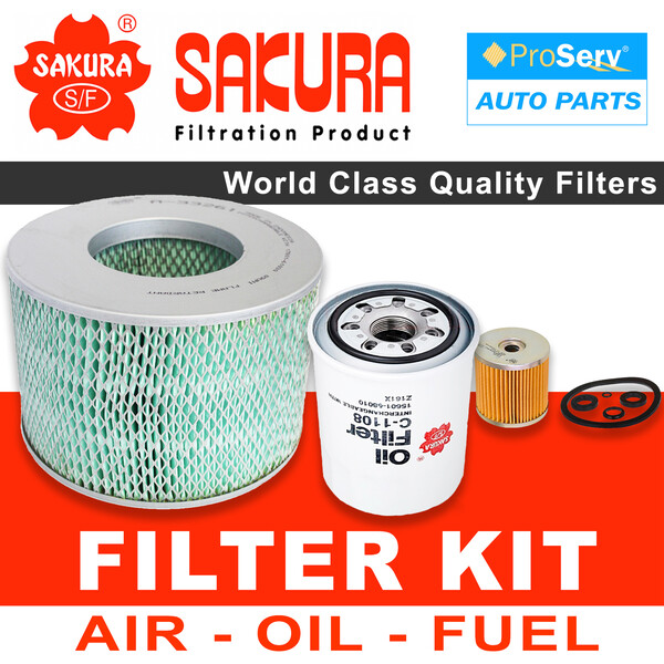 Oil Air Fuel Filter service kit for Toyota Landcruiser HJ60 4.0L Diesel 1980-1981