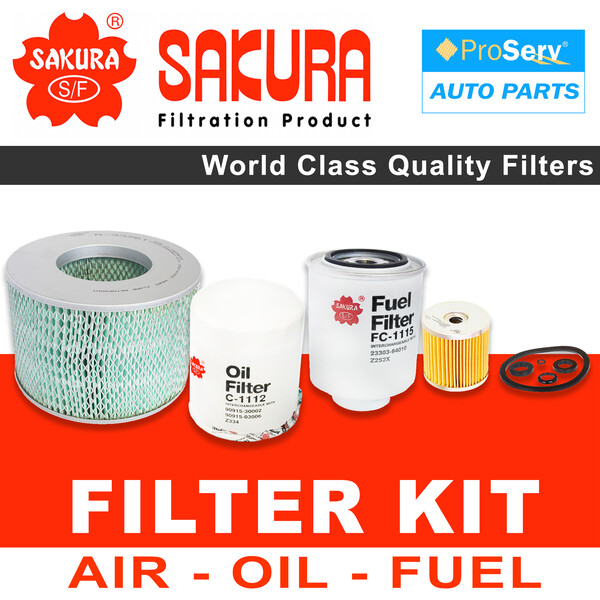 Oil Air Fuel Filter service kit for Toyota Landcruiser HZJ78 4.2 1HZ Diesel 1999-2007