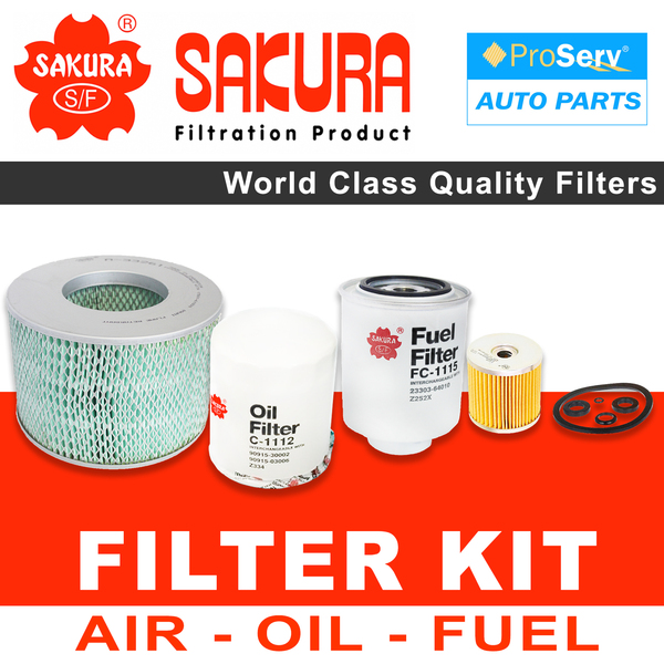 Oil Air Fuel Filter service kit for Toyota Landcruiser HZJ80 4.2L Diesel 1990-1998