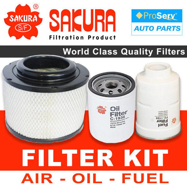 Oil Air Fuel Filter service kit for Ford Ranger PJ 3.0L Diesel 2007-2011