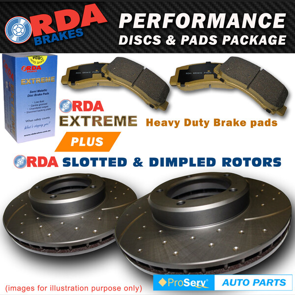 Front Slotted Disc Brake Rotors & Pads Mazda B Series 4WD BT50 2.5 Turbo DSL 5/2006-12