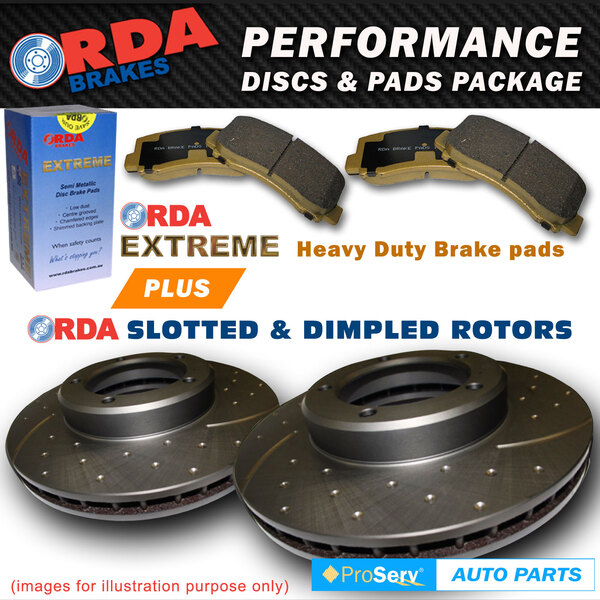 Front Slotted Disc Brake Rotors and Pads Nissan Skyline R33 Turbo R33 GTS 1993-1998