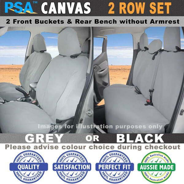 PSA Canvas Seat Covers, Landcruiser 79 Series Dual Cab Ute Set 3/2007+