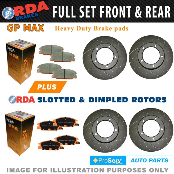 Full Set Dimp Slot Disc Brake Rotors & Pad for Commodore VT VU VX VY VZ V6 V8