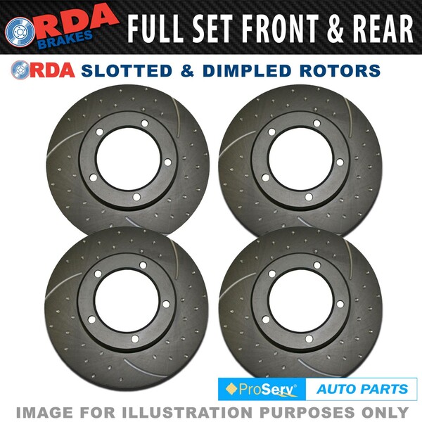 Full Set Dimpled Slotted Disc Brake Rotors for Holden Commodore VT VU VX VY VZ