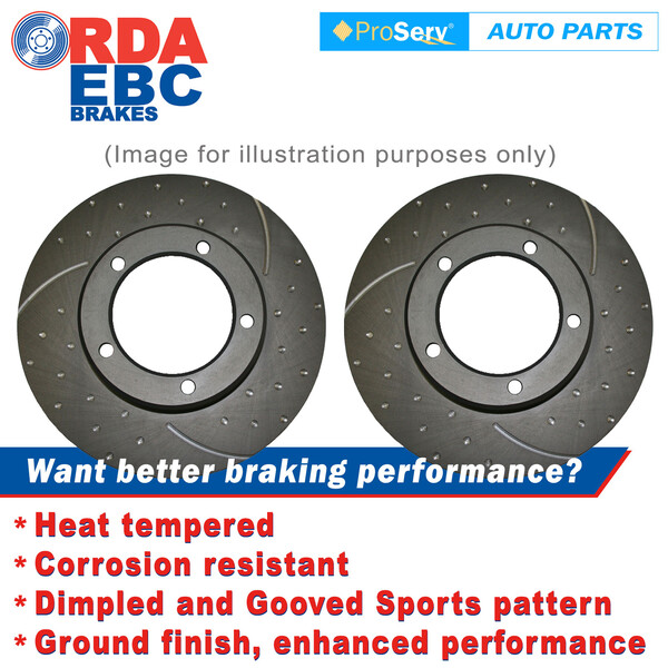 Rear Dimp Slotted Disc Brake Rotors for Subaru Forester 2.0 Aug2002-Apr2008 (266mm Dia)
